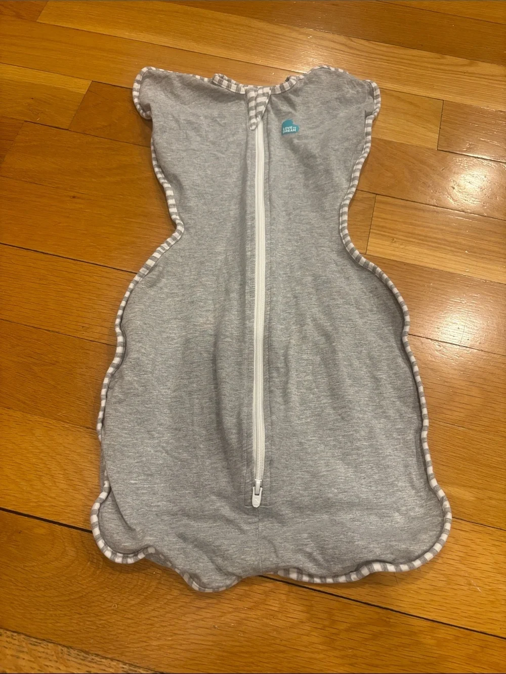 Love to dream Gray Striped-Trim Sleep Sack Swaddle